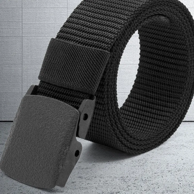 New Fashion Belt Automatic Buckle Free Security Canvas Belt Leisure Men And Women Nylon Military Training Overalls Belt P3893
