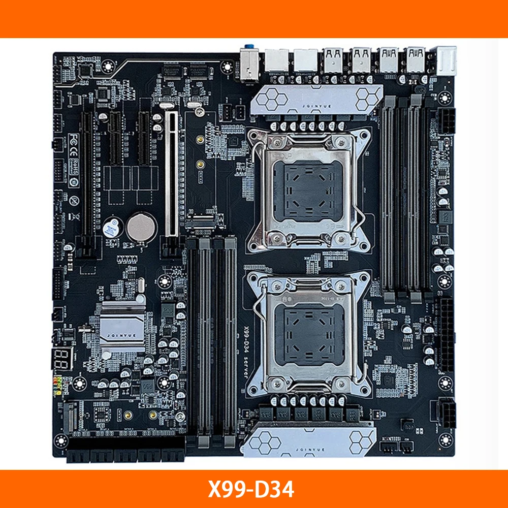 

X99 For JGINYUE X99-D34 Two-Way E-ATX LGA 2011-3 256G DDR3*3 DDR4*4 Desktop Motherboard High Quality Fast Ship