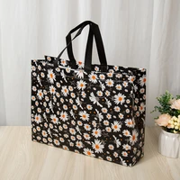 reusable foldable shopping bags flower print eco totes grocery bag women non woven fabric shoulder bags