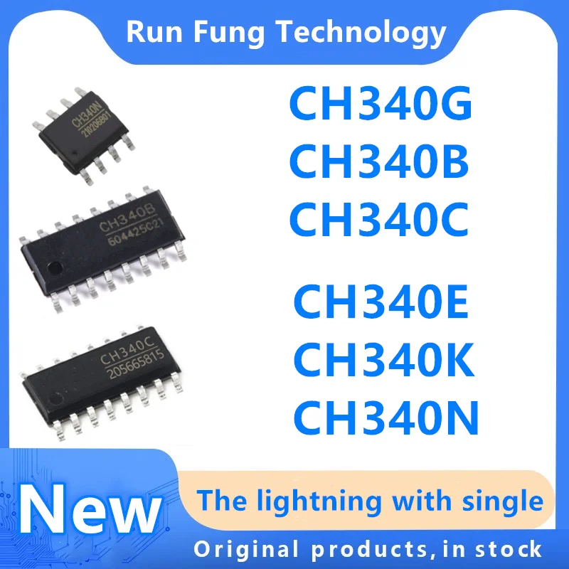 5 шт./партия, чип-преобразователь CH340B CH340C CH340E CH340G CH340K CH340N CH340T IC SOP16 SOP8 SSOP20