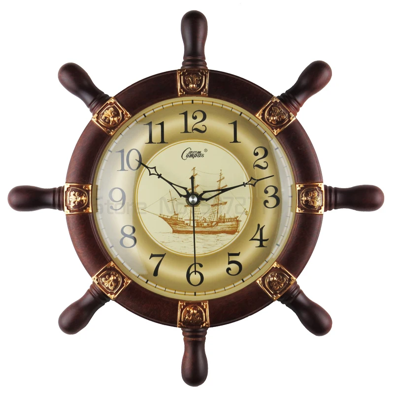 

Настенные часы, украшения, деревянные часы в средиземноморском стиле, Интерьерные часы, настенные Подвесные часы с иглой