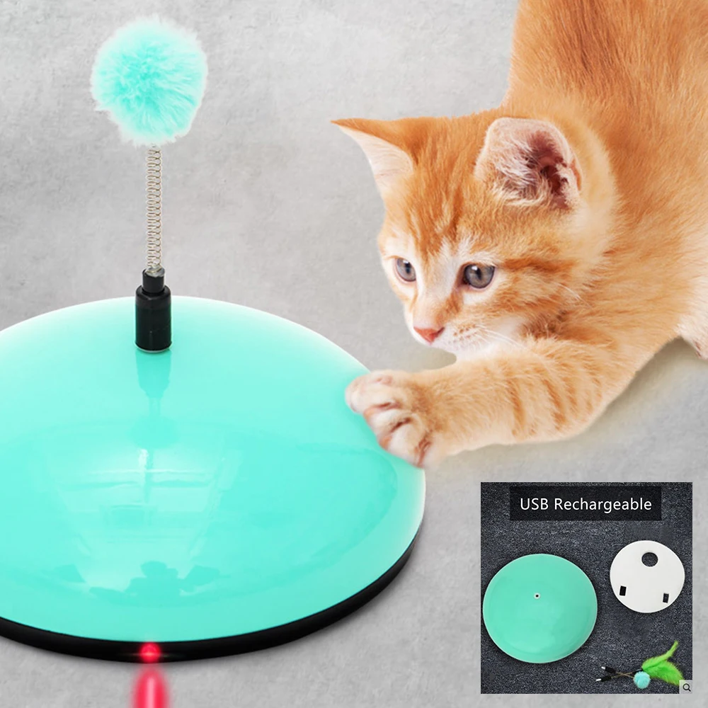 

Interactive Cat Toys Smart Sensing Funny Cat Sweeping Robot with Feather Cat Teaser Self-Playing Usb Charging Toys for Cats Pet