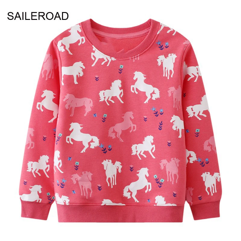 

Осенняя одежда для мальчиков 2022, модель SAILEROAD, верхняя одежда из хлопка, розовые детские топы с мультяшным рисунком единорога, Детская толстовка с капюшоном, свитшоты