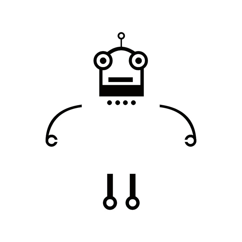 

Cartoon Robot Switch Wall Sticker Adhesive PVC Wallpaper Bedroom TV Sofa Background DIY Removable Decals