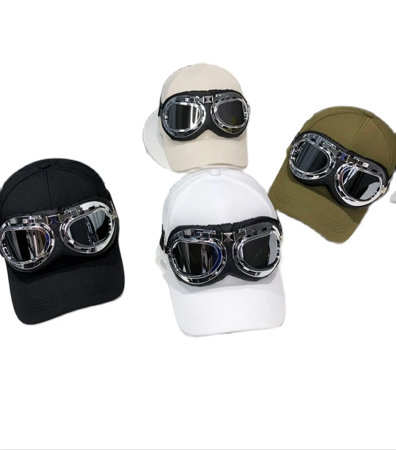 

Pilot fashion hat Travel fishing hat man's new sunglasses baseball hat woman street personality versatile glasses cap XU68