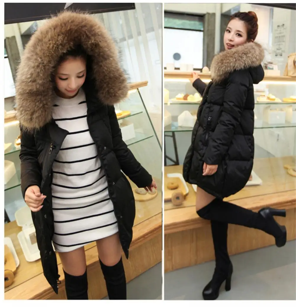 Winter Thicke Down Cotton Jacket Parkas Women Clothes Korean Loose Hooded Long Outerwear Coat Pregnantt korean