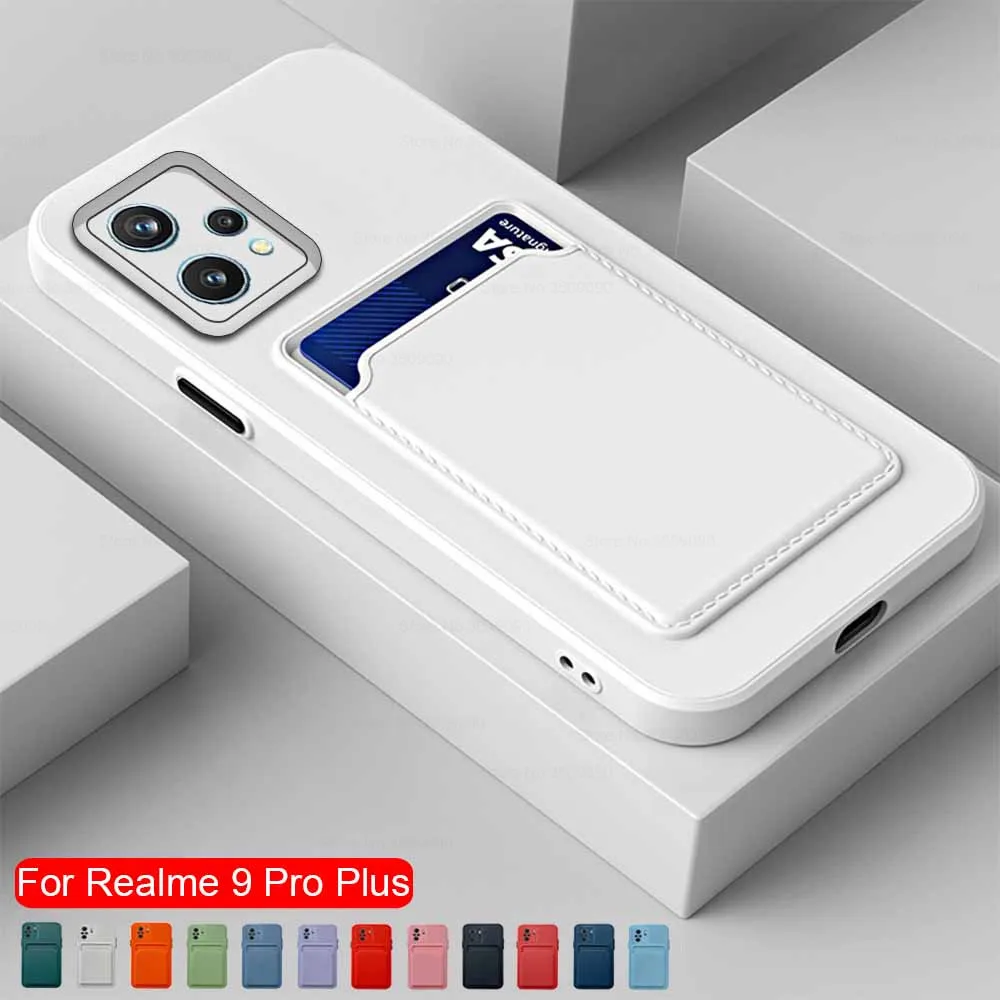 realmi 9 pro plus cases card slot holder square silicone phone case for oppo realme 9i 9 proplus 9pro 9proplus back cover coques free global shipping