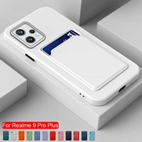 Realmi Pro Plus Cases Card Slot Holder Square Silicone Phone Case For oppo realme ProPlus 9pro 9proplus Back Cover Coques