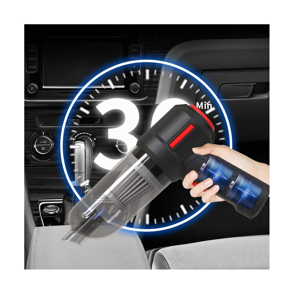 

9000Pa Wireless Car Vacuum Cleaner Cordless Handheld Auto Vacuum Home & Car Dual Use Mini Vacuum Cleaner -White