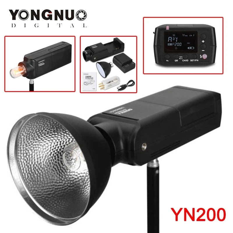 YONGNUO YN200 Outdoor Flash Light 200W Portable TTL HSS with 560TX Trigger 2.4G Wireless Studio photography Pocket Flash light