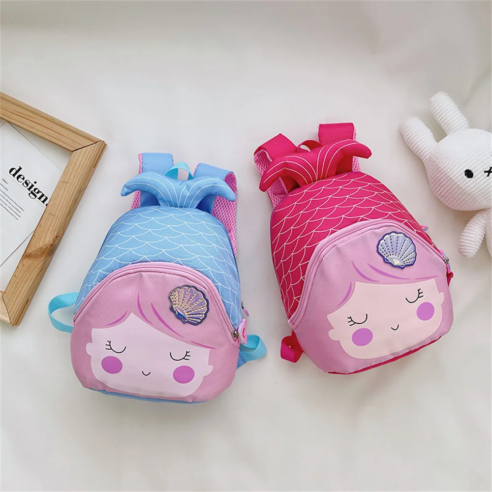 Детская сумка с рисунком русалки индивидуальное имя школьная для девочек легкие