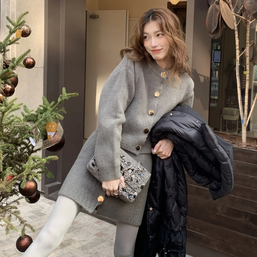 Женские топы + мини-юбка-карандаш шикарный модный укороченный кардиган с