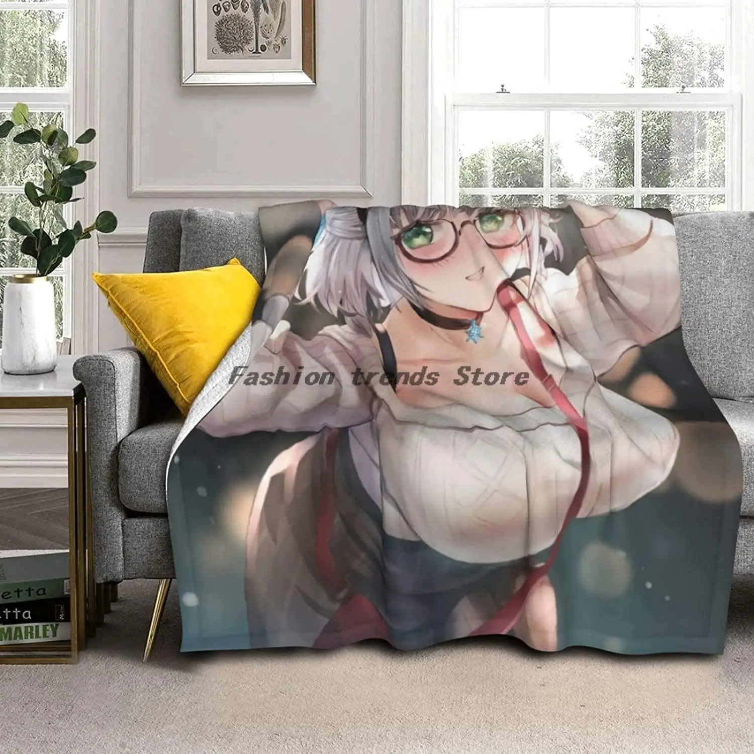 

Sexy Anime Girls Blanket- Lamb Blanket-Sherpa Blanket，Flannel Fleece Blanket