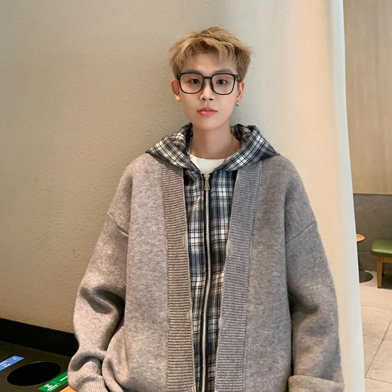 [OIMG] Высококачественный клетчатый искусственный кардиган из двух частей с