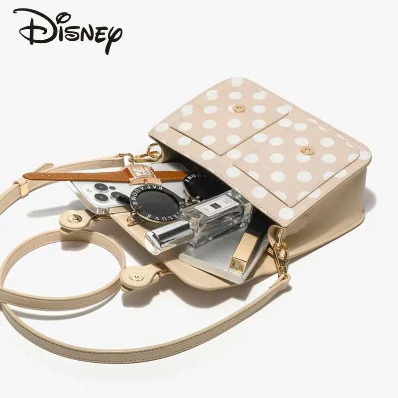Disney Minnie Original New Women's Handbag Fashion Advanced Crossbody Bag Cartoon Multi Functional College Style Shoulder Bag