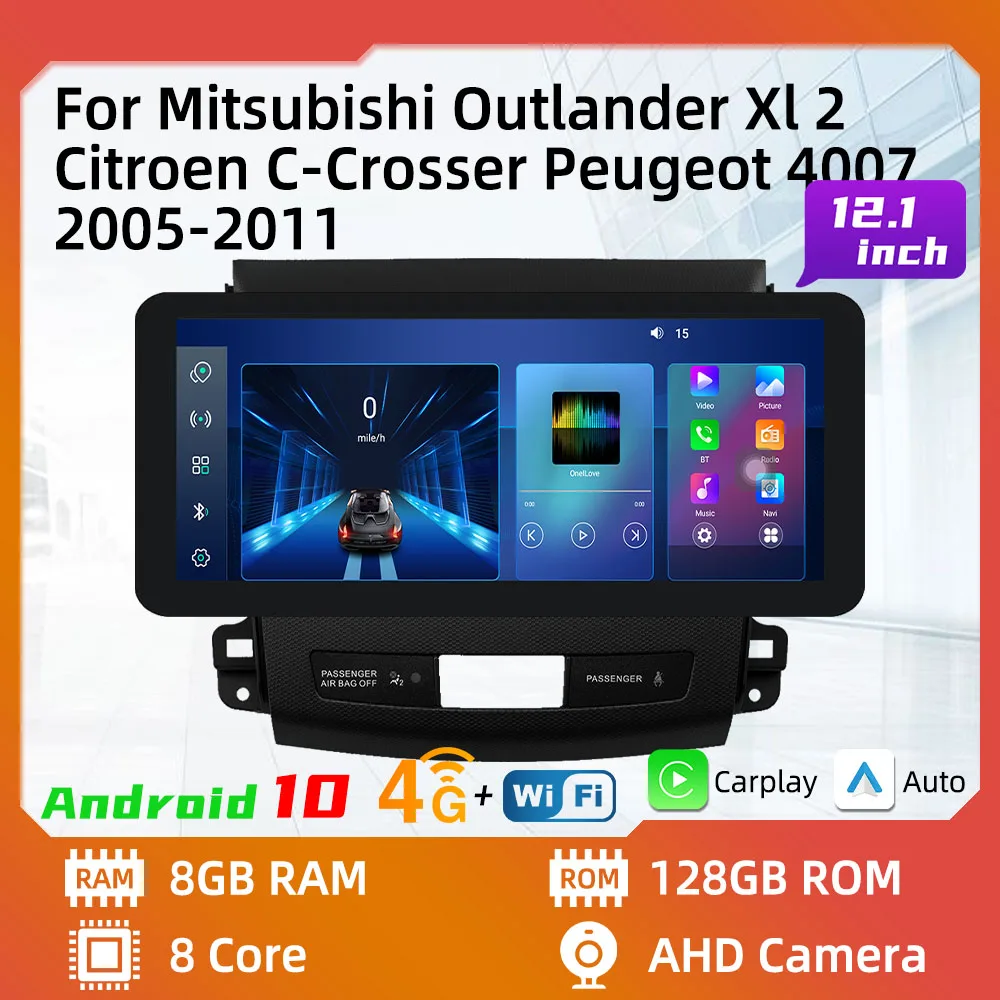 

Автомагнитола для Mitsubishi Outlander Xl 2 2005 - 2011 Peugeot 4007 Citroen C-Crosser 2 Din Android Carplay мультимедийный плеер Wifi