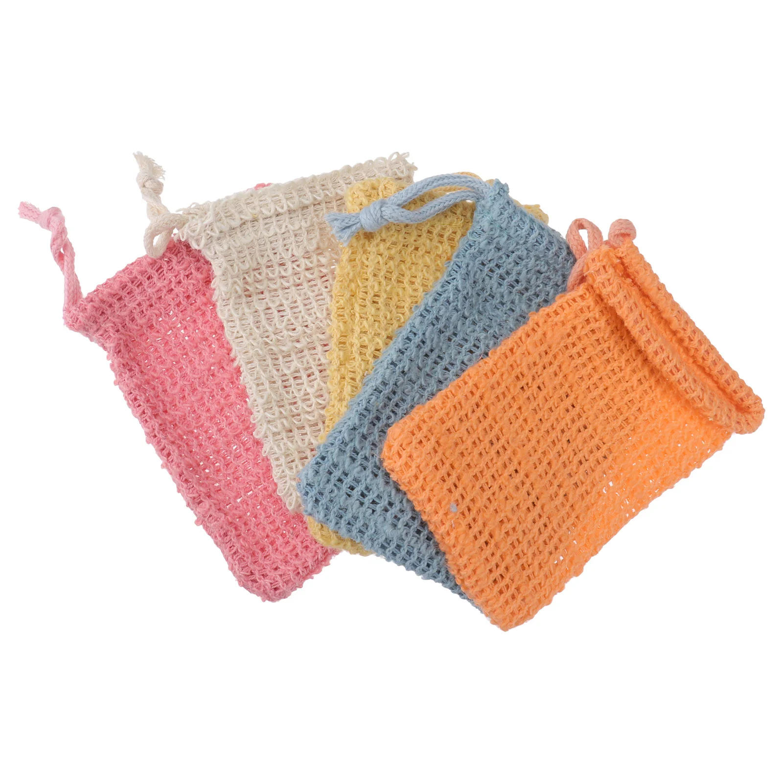

5Pcs Exfoliating Soap Bag Sisal Saver Bag Bathing Accessories Exfoliating Mesh Soap Pouch Mesh Soap Bag