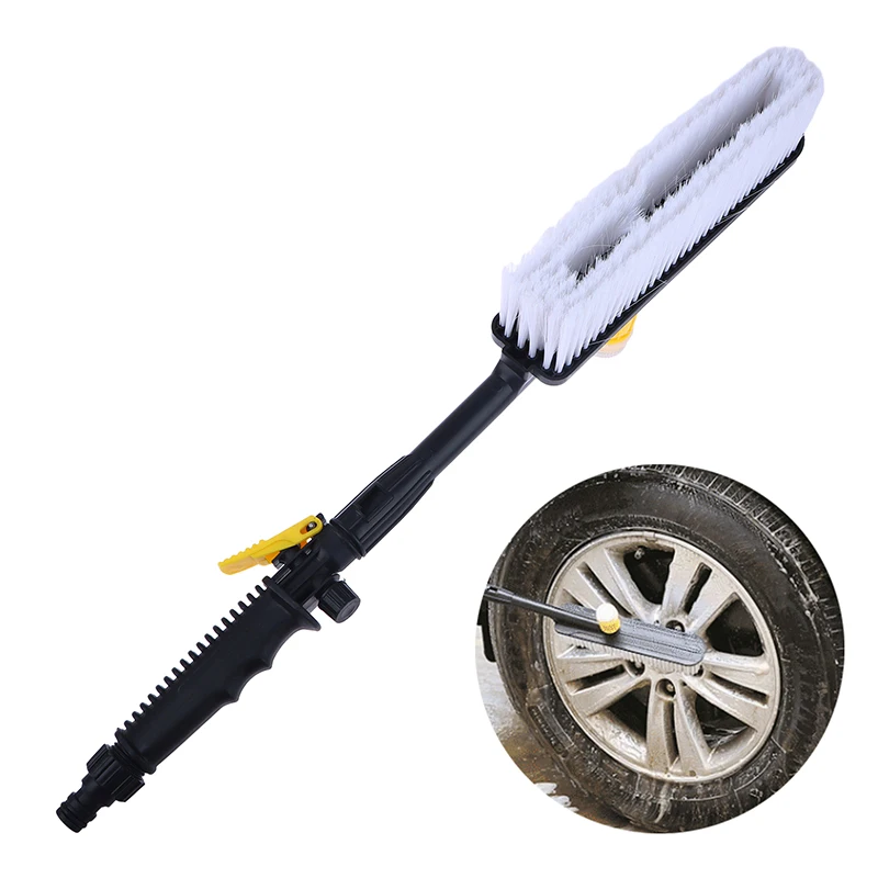 

Щетка для мытья автомобиля, выдвижная щетка с длинной ручкой, переключатель потока воды, для чистки бутылок из пенопласта