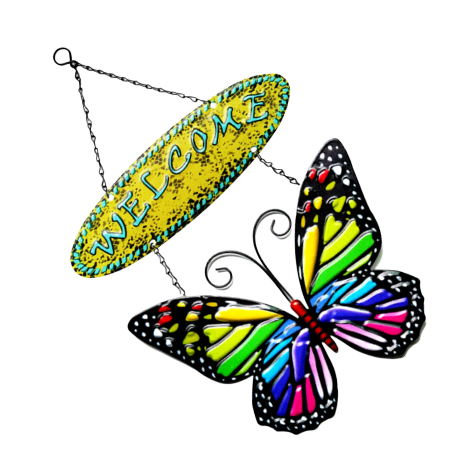 

3D Butterfly Welcome Sign 3D Butterfly Wall Decor Vintage Outdoor Art Welcome Sign For Garden Front Door Vintage Wall Home Yard