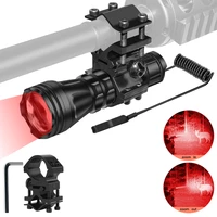 uniquefire upgraded 2001 3modes led red light tactical flashlightscope mount adjustable focus torch 5w waterproof for hunting