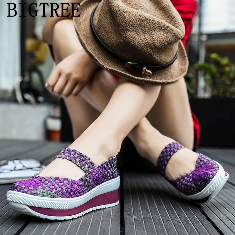 Женские кроссовки на платформе Вулканизированная оплетка повседневная обувь