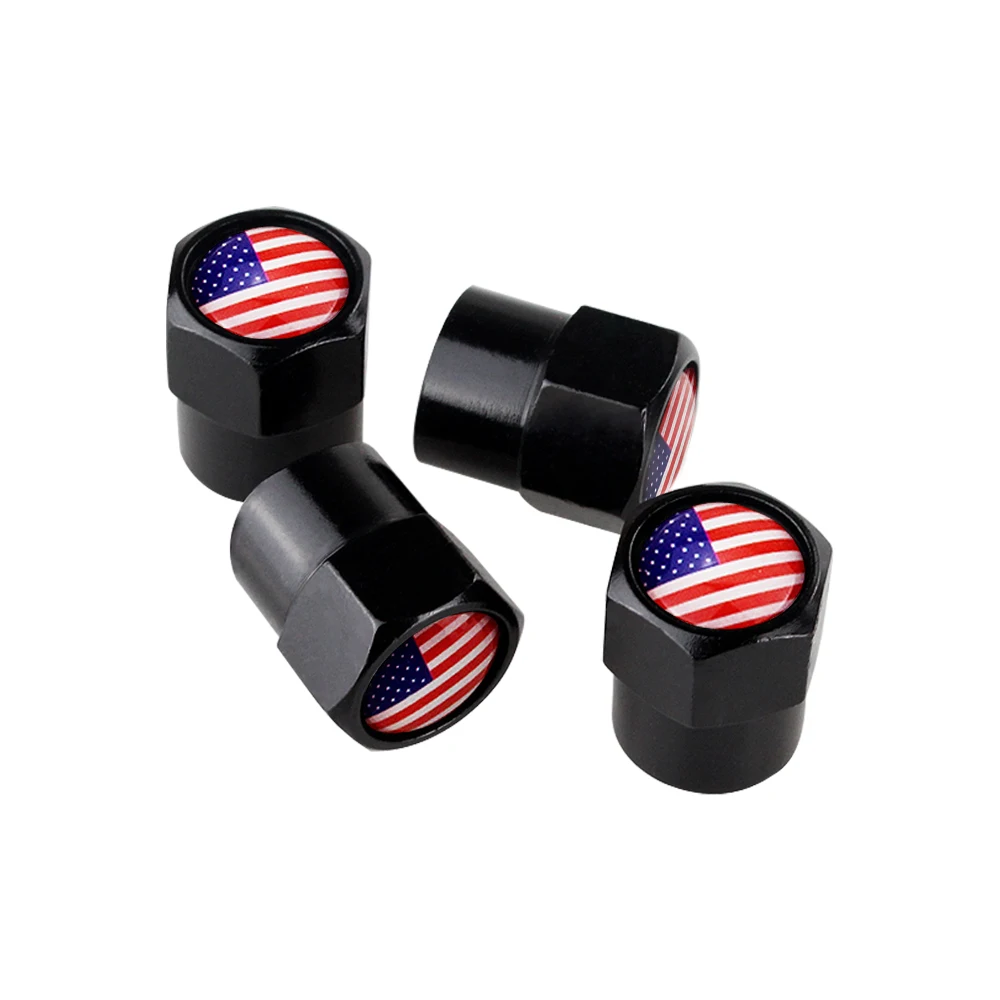 Колпачки для клапанов автомобильных шин с американским флагом 4 шт. Skoda BMW Subaru Toyota