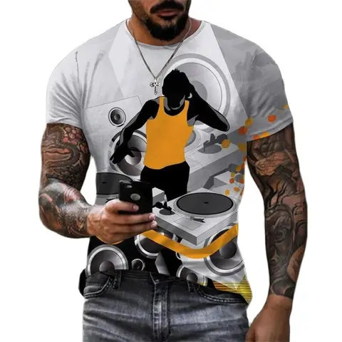 Модная DJ Rave Party Disco в стиле хип-хоп, индивидуальная футболка с круглым вырезом, большая футболка с короткими рукавами, верхняя одежда, уличная одежда с 3D принтом в стиле Харадзюку