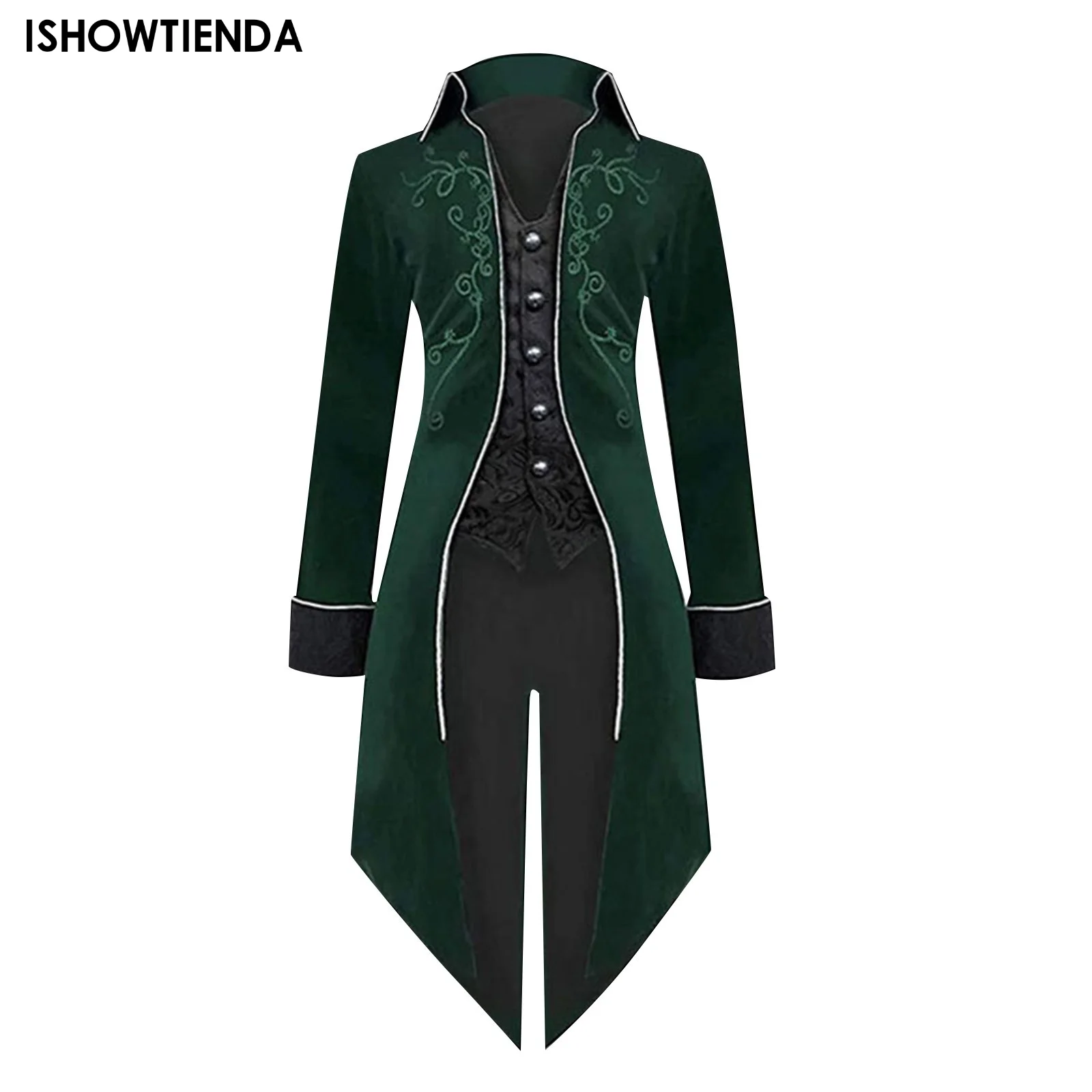 

Medieval Steampunk Tailcoat Halloween Costumes For Men, Renaissance Pirate Vampire Gothic Jackets Warlock Frock Coat Printing