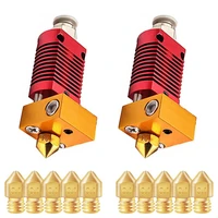2pcs ender 3 hotend with 10pcs brass nozzles 3d assembled extruder hotend metal hotend kit for cr 10 cr10 cr10s