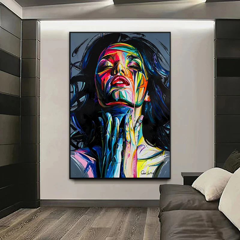 

Abstract Woman Color Portrait Picture Canvas Painting Wall Art Poster and Prints For Living Room Home Wall Decoration Cuadros