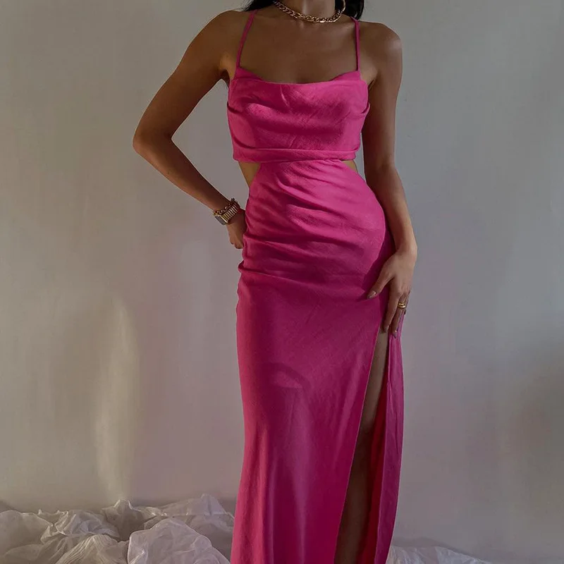 

Женское вечернее платье на тонких бретельках, с открытой спиной