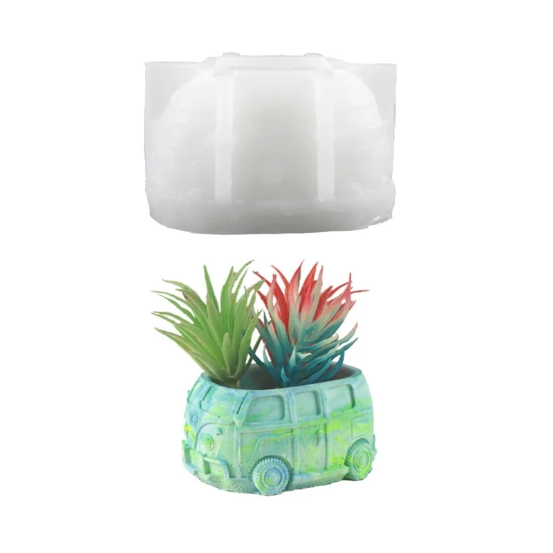 Простая в использовании силиконовая форма для автобусов и автомобилей цветочных