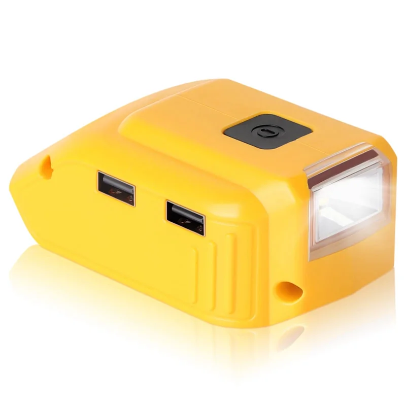 

USB Adapter Charger for De-Walt 20V Battery Dual USB Charger & 12V DC Port & LED Work Light - Replacement for DCB090