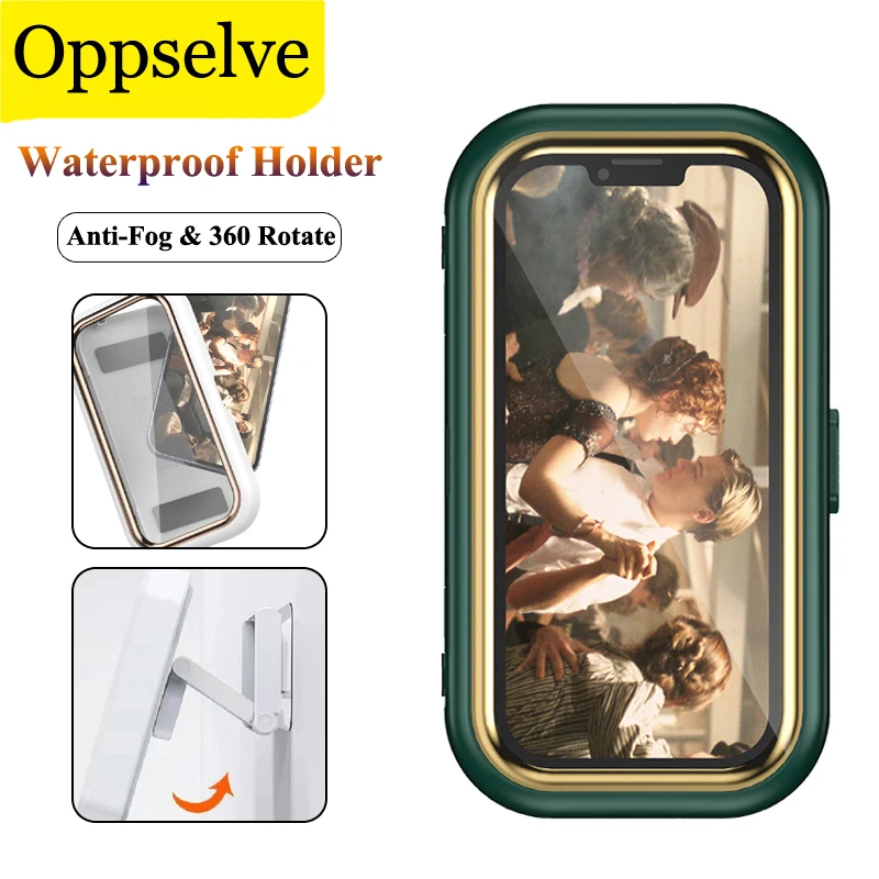 

360 Rotation Waterproof Shower Sealing Mobile Phone Box Holder Touch Screen Bathroom Phone Shell Wall Storage Cover For Kitchen