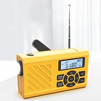 emergency hand crank radio with led flashlight sosclock alarm function swamfm portable usb charging radio indoor outdoor use