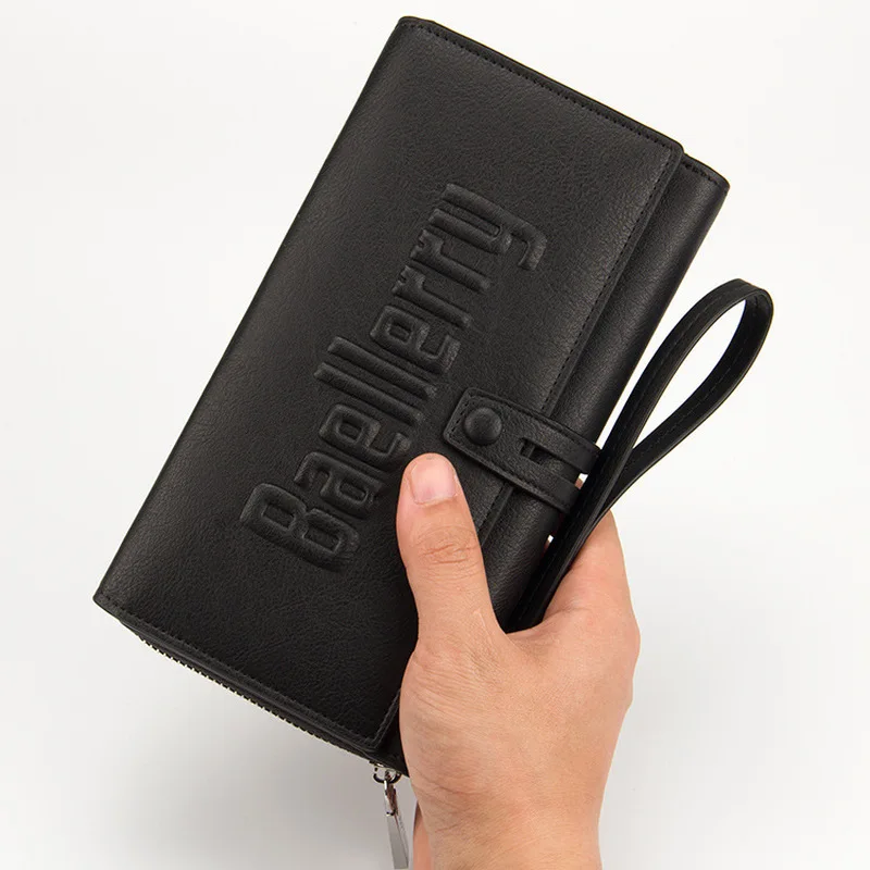 

Male Clutch Wallets for Men Large Phone Bag Unique Design Purse Turnover Handbag Multifunction Card Holder Money Purse Wallet