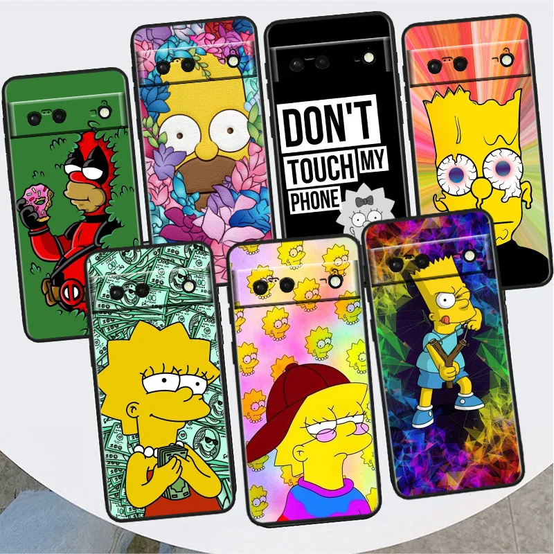 

Cool Simpsons Shockproof Cover for Google Pixel 7 6a 6 Pro 5 4 4A XL 5G Black Phone Case Shell Soft Fundas Capa
