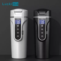 smart car electric heating cup for coffee tea milk 450ml portable auto travelling electric water kettle cup bpa free lcd display