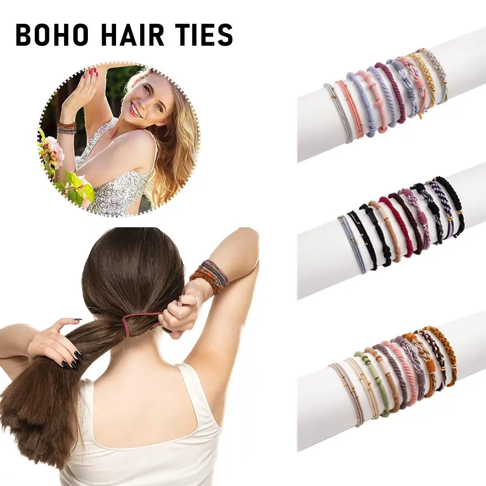 Ponytail Holder Hair Elastics Ties Bands Southwest Boho Hair Jewelry Accessories Tie Wholesale Hair Boho Ties J7T5