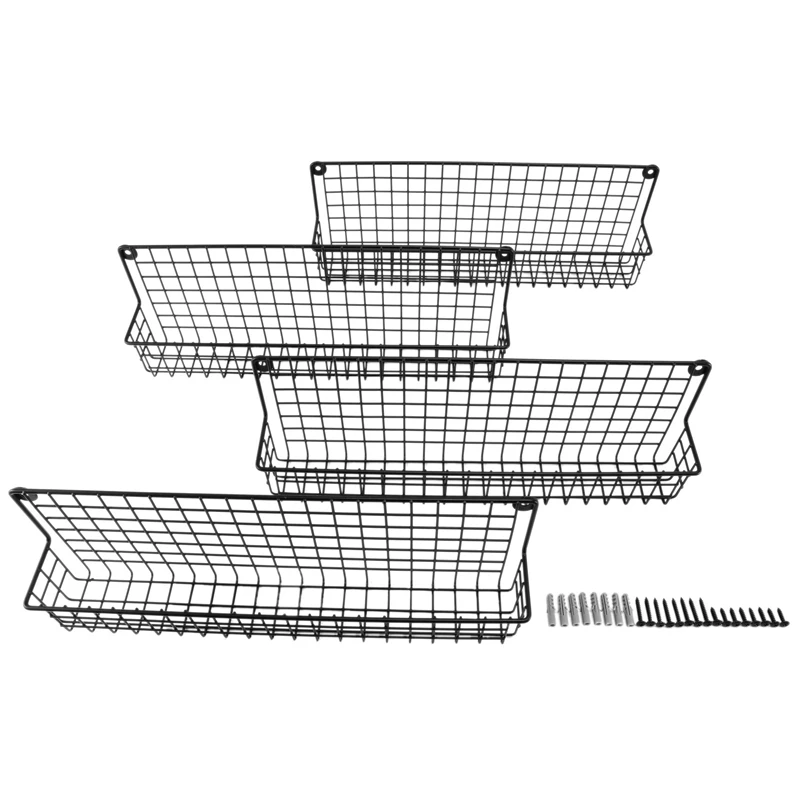 

Стеллаж для специй в стиле фермерского дома, 4 упаковки, настенное крепление, компактный и простой в установке подвесной стеллаж, органайзер...