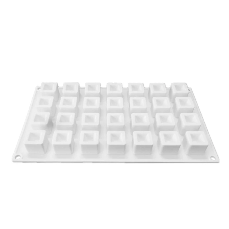 

28-Cavity Fondant Mold Silicone Chocolate Molds Candy Moulds Fluted Square Shape