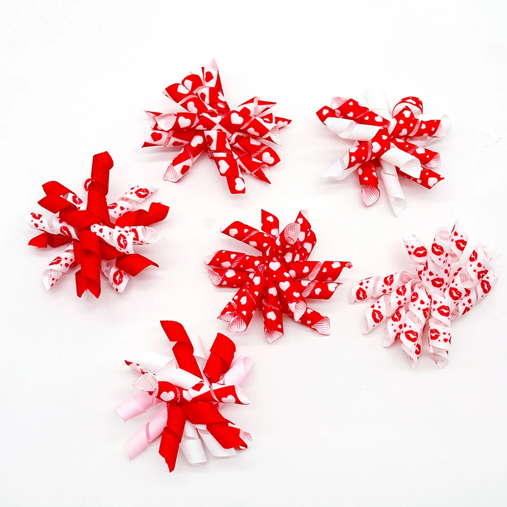 

10 шт. красочные украшения на День святого Валентина для домашних животных и собак, банты ручной работы, ленты, банты для собак