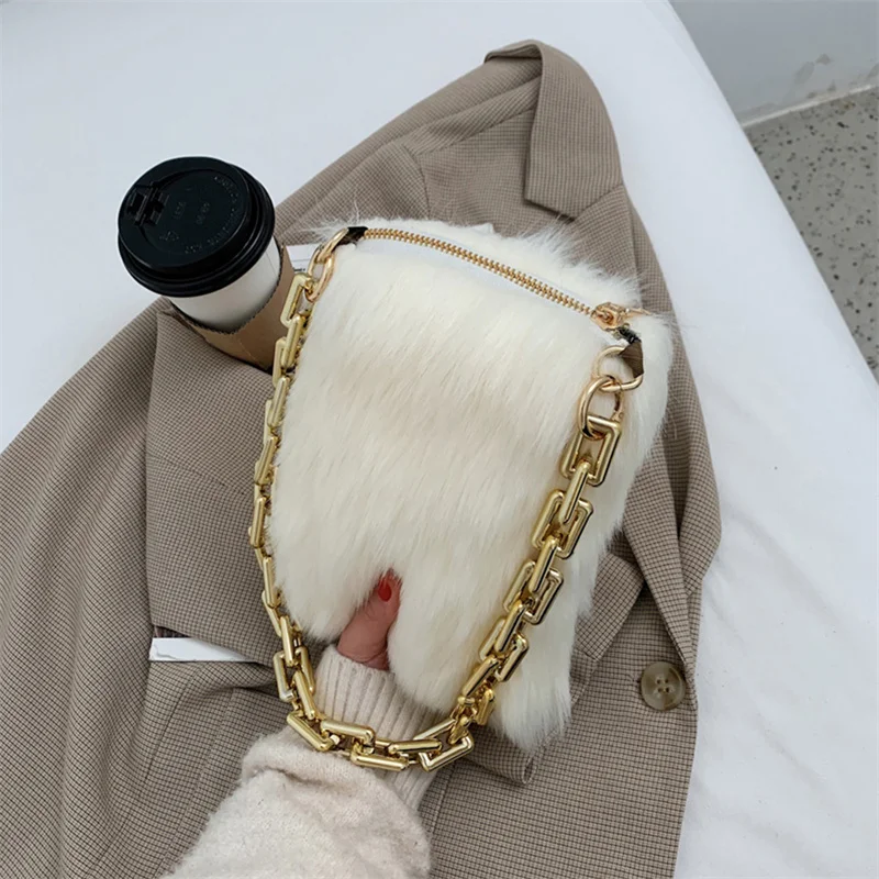 Модная женская плюшевая сумка роскошная Повседневная через плечо новая
