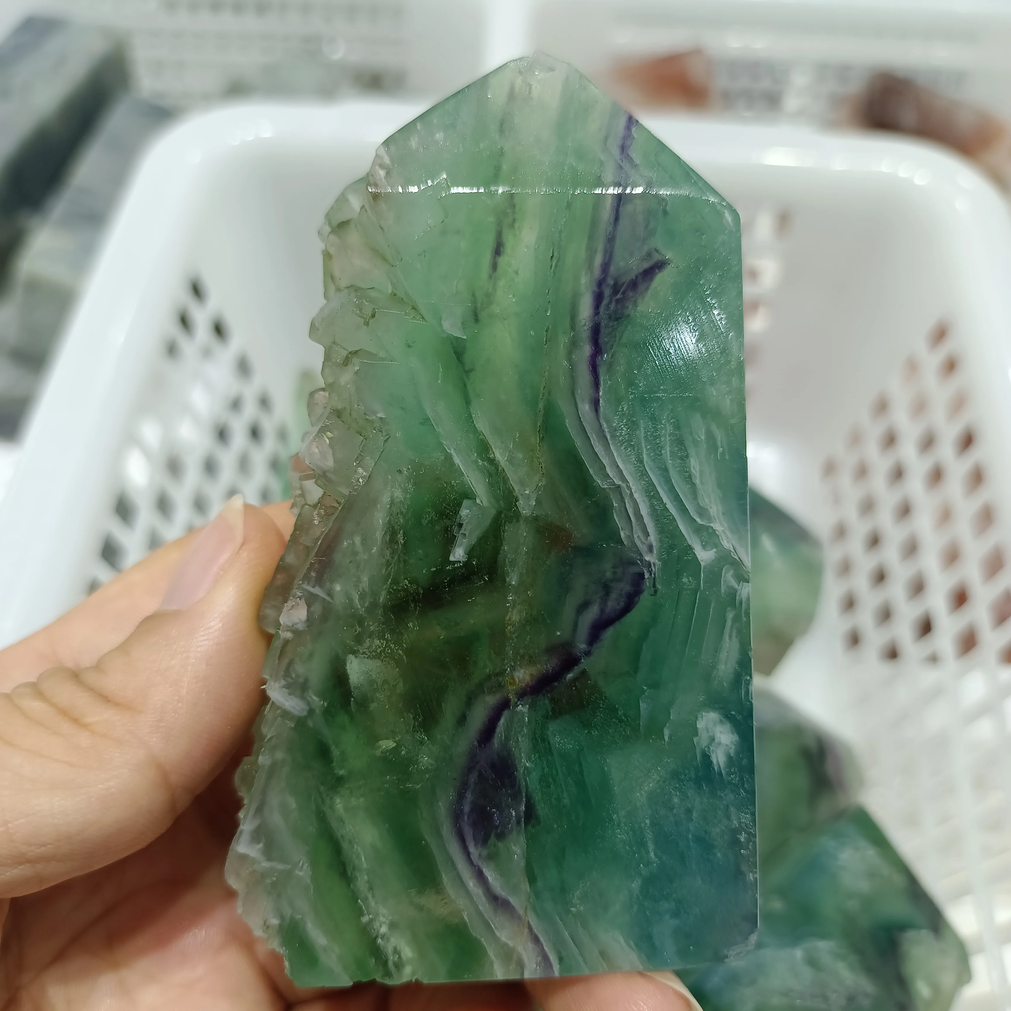 

Натуральный флюоритовая, Хрустальная обелиск образец отверждения