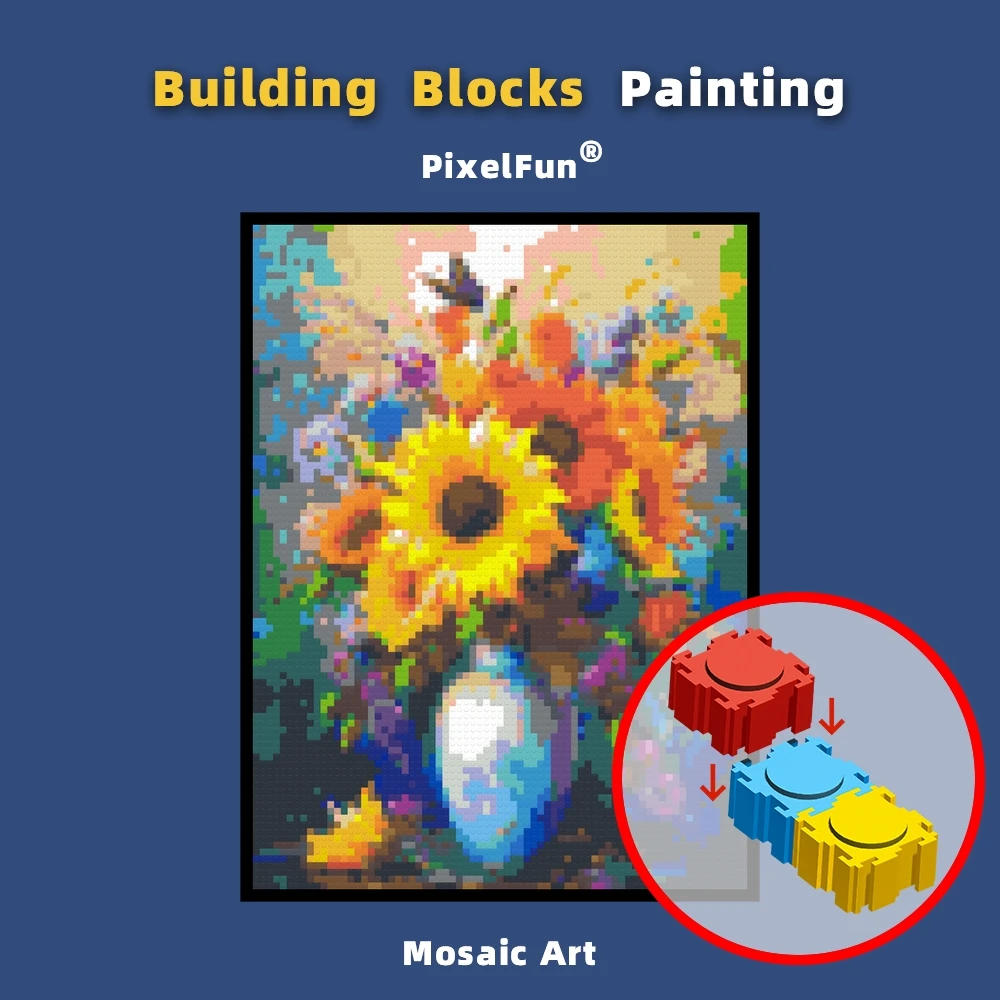 

DIY Bedroom Blooms Building Block Painting Mosaic Pixel Art Home Decor Photo Custom Birthday Christmas Gifts for Decoration Toys