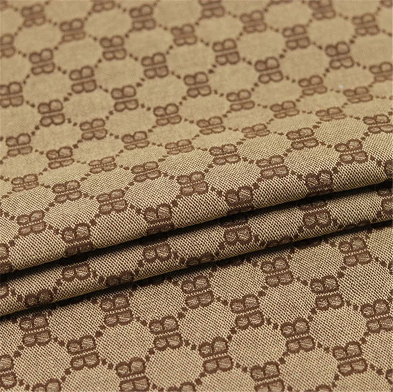 

Khaki Alphabet Jacquard Fabric Clothing Fabric Handmade DIY Clothes Sofa Fabric Character Cloth By The Meter Needlework Sewing