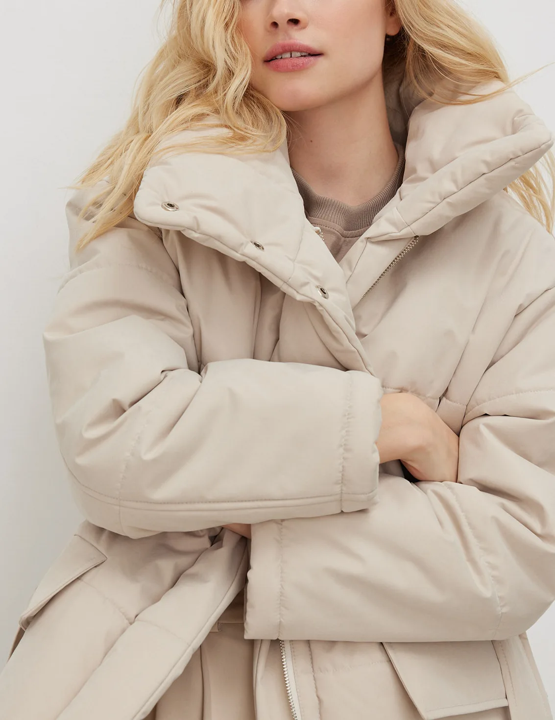 Women's Cotton Coat. Autumn and Winter 2022,Casual Warm Cotton Padded Clothes with Belt