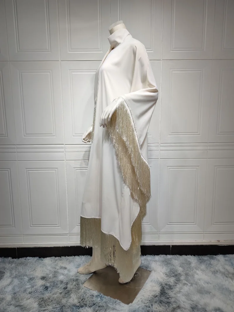 Elegant African Dresses for Women Muslim Fashion Boubou Abayas Robe Dashiki Ankara Tassel Outfits Evening Gown Kaftan Maxi Dress