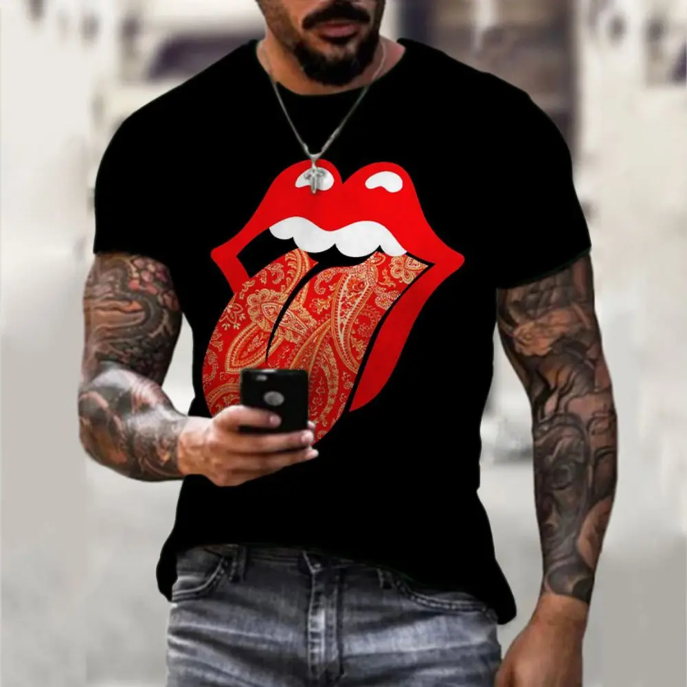 

Hip Hop Y2k Clothes Exotic T-shirts Gothic Men's Party Clothing Oversized 6XL T-shirt Crew Neck Funko Pop The Rolling-Stones