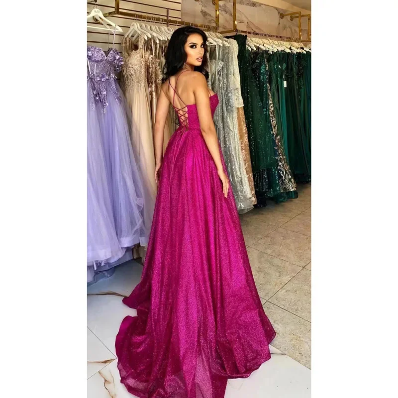 Женское длинное платье без рукавов соблазнительное золотистое платье-бандо с